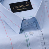 Hervals Powder Blue Stripes Cotton Shirt - John Ellies