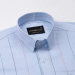 Hervals Powder Blue Stripes Cotton Shirt - John Ellies