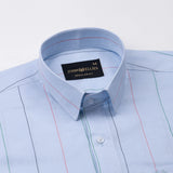 Hervals Powder Blue Stripes Cotton Shirt - John Ellies