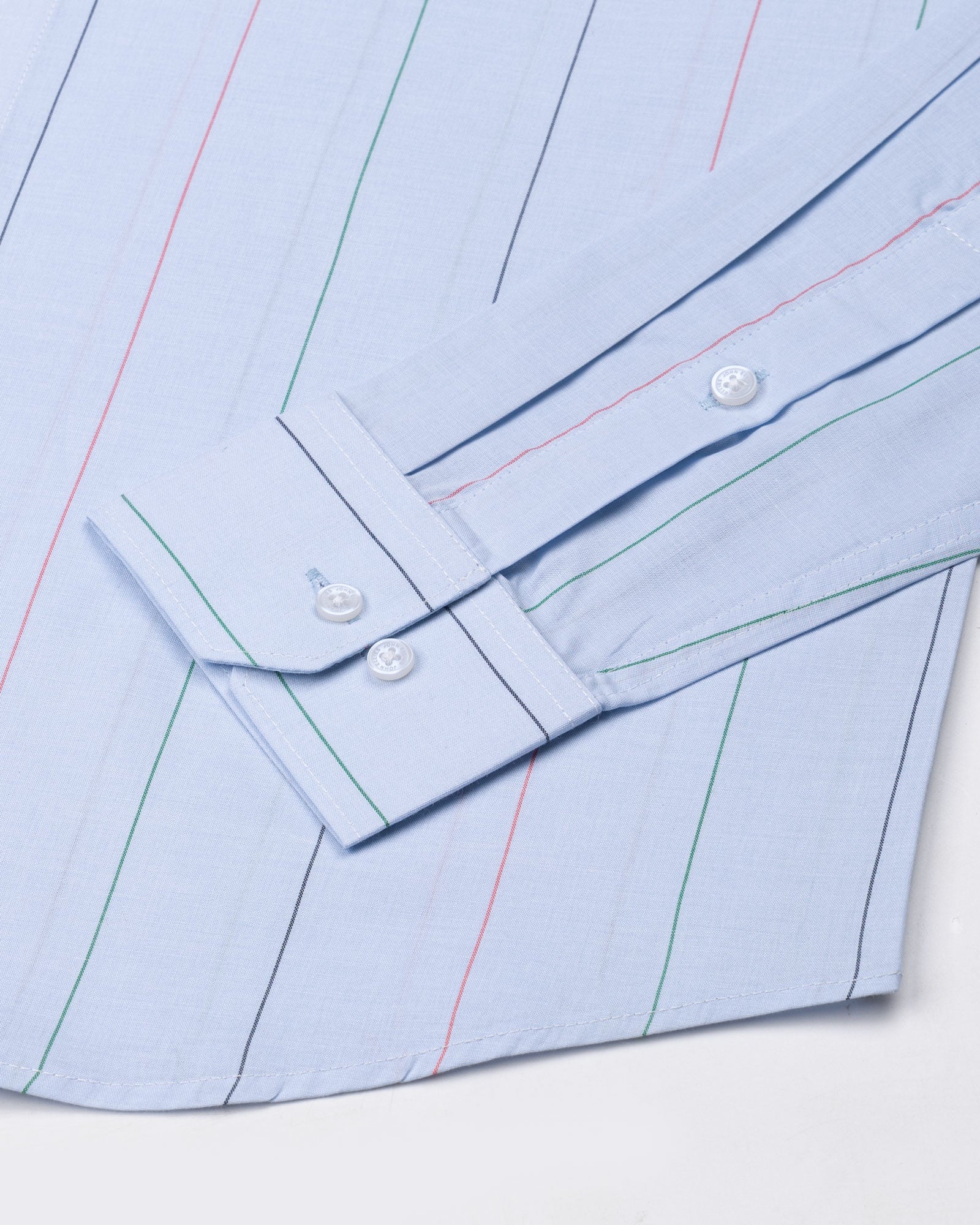 Hervals Powder Blue Stripes Cotton Shirt - John Ellies