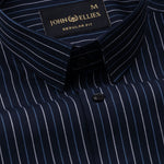 Hervals Powder Blue Stripes Cotton Shirt - John Ellies