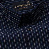 Hervals Powder Blue Stripes Cotton Shirt - John Ellies