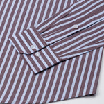 Hervals Sky Blue & Brown Stripes Cotton Shirt - John Ellies