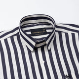Hervals Black & White Stripes Cotton Shirt - John Ellies