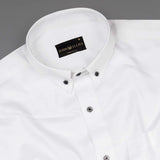 White With Black Button Down Cotton Shirt