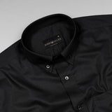 Black With Black Button Down Cotton Shirt