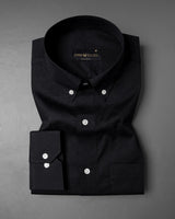 Black With White Button Down Cotton Shirt