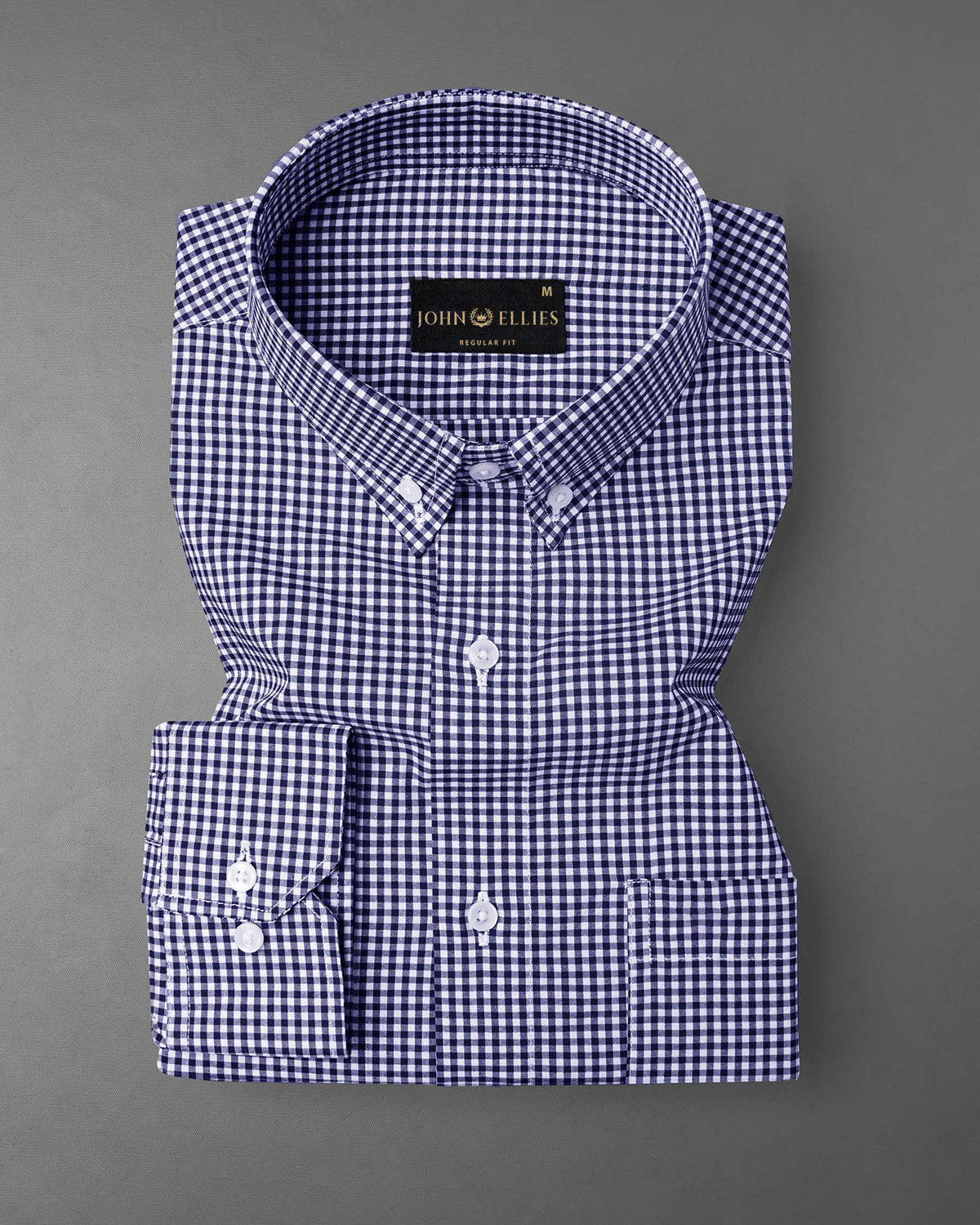 Button Through Shirt in Navy Check