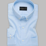 Ice Sky Blue Button Down Cotton Shirt