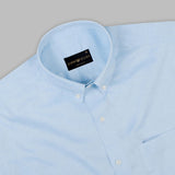 Ice Sky Blue Button Down Cotton Shirt