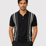 Sailros Black Cotton Polo T-Shirt