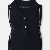 Sailros Black Cotton Polo T-Shirt