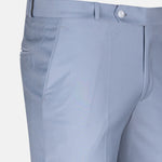 Crestline Ice Blue Normal Fit Cotton Pant - John Ellies