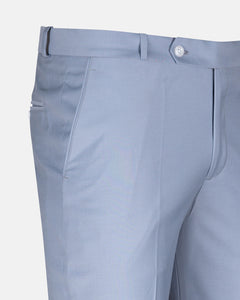 Crestline Ice Blue Normal Fit Cotton Pant - John Ellies