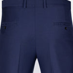 Crestline Navy Blue Normal Fit Cotton Pant - John Ellies