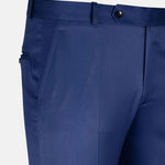 Crestline Admiral Blue Normal Fit Cotton Pant - John Ellies