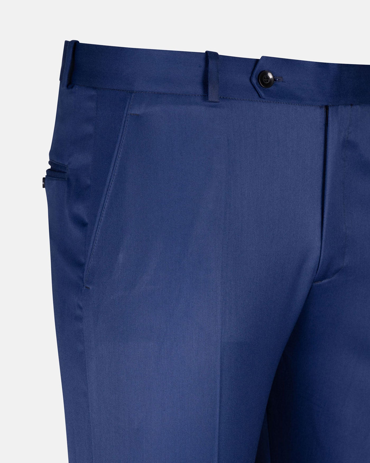 Crestline Admiral Blue Normal Fit Cotton Pant - John Ellies