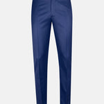 Crestline Admiral Blue Normal Fit Cotton Pant - John Ellies