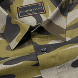 Bronze Green Premium Cotton Printed Shirt