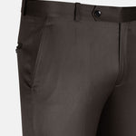 Exquisite Mocha Brown Cotton Formal Pant - John Ellies