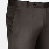 Exquisite Mocha Brown Cotton Formal Pant - John Ellies