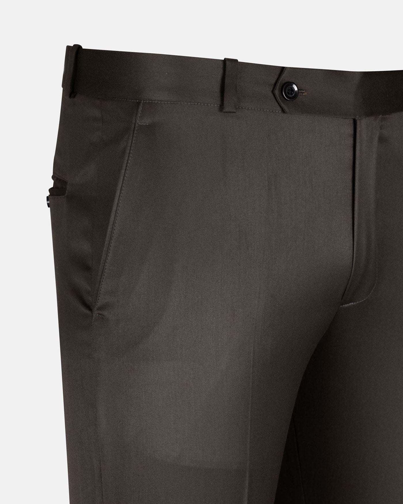 Exquisite Mocha Brown Cotton Formal Pant - John Ellies