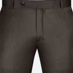 Exquisite Mocha Brown Cotton Formal Pant - John Ellies