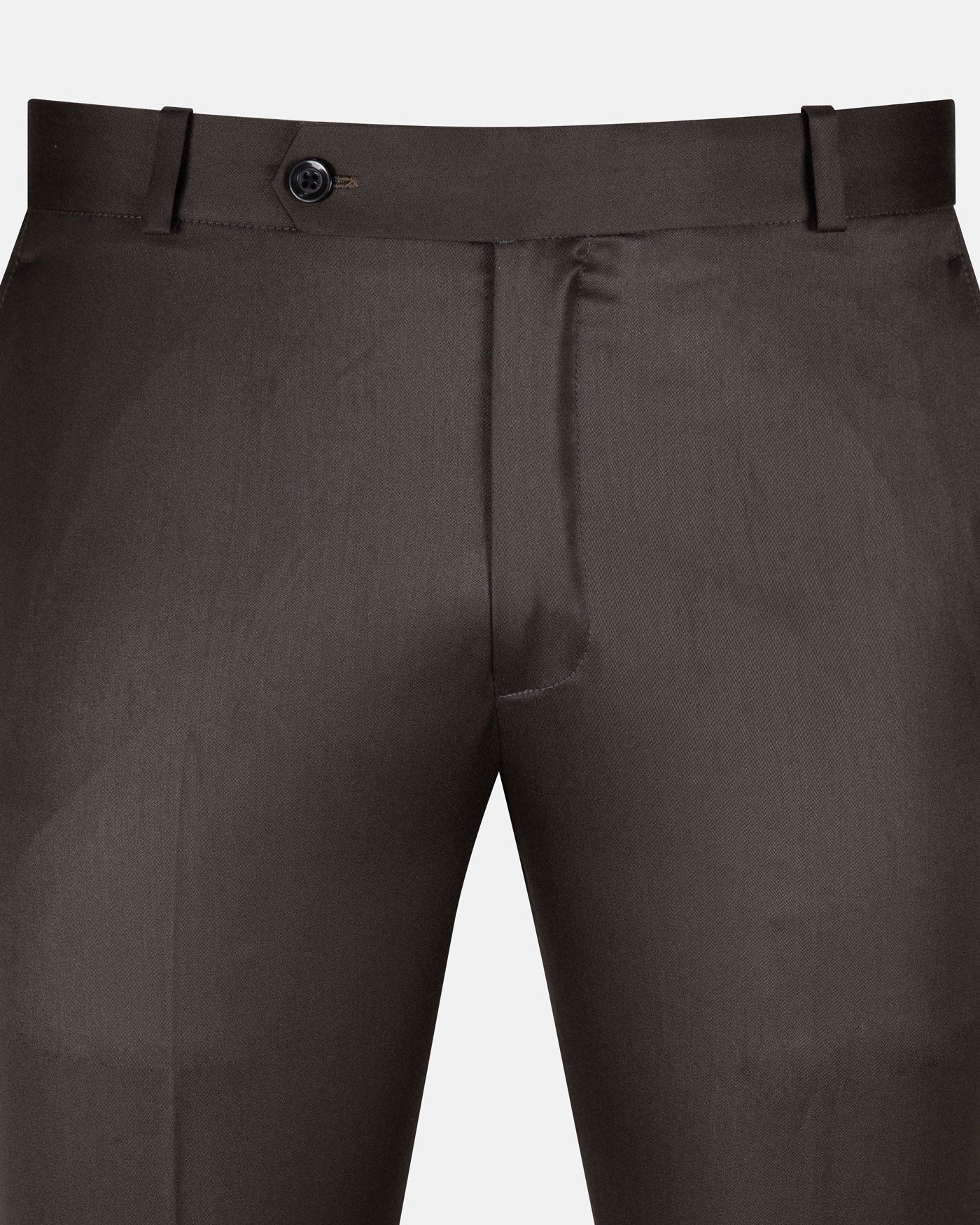 Exquisite Mocha Brown Cotton Formal Pant - John Ellies