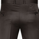 Exquisite Mocha Brown Cotton Formal Pant - John Ellies