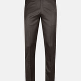 Exquisite Mocha Brown Cotton Formal Pant - John Ellies