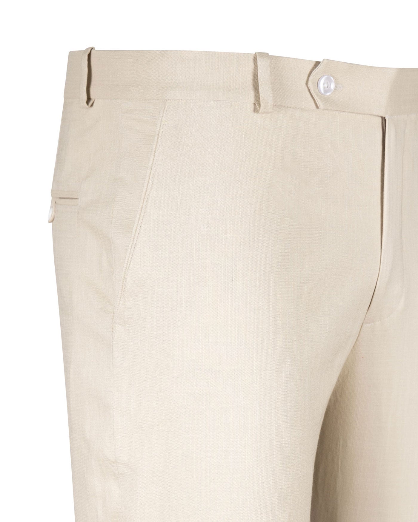 Cream Luxurious Linen Pant - John Ellies