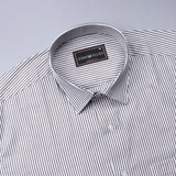 Carbon Black Oxford Cotton Stripe Shirt