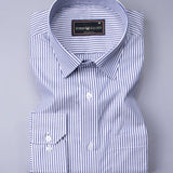 Meteorite Navy Blue Oxford Cotton Stripe Shirt