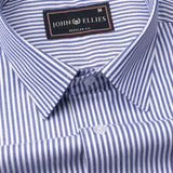 Meteorite Navy Blue Oxford Cotton Stripe Shirt