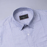 Meteorite Navy Blue Oxford Cotton Stripe Shirt