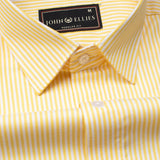 Arty Yellow Oxford Cotton Stripe Shirt