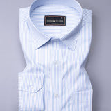 Oyster Sky Blue Oxford Cotton Stripe Shirt