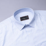 Oyster Sky Blue Oxford Cotton Stripe Shirt