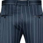 Epsilon Midnight Green Stripe Formal Pant - John Ellies