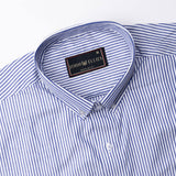 Cerulean Blue Button Down Oxford Cotton Stripe Shirt