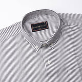 Night Black Button Down Oxford Cotton Stripe Shirt