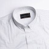 Mercury Silver Button Down Oxford Cotton Stripe Shirt