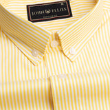 Arty Yellow Button Down Oxford Cotton Stripe Shirt