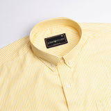 Arty Yellow Button Down Oxford Cotton Stripe Shirt