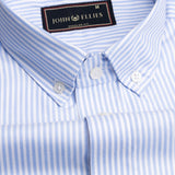 Oyster Sky Button Down Oxford Cotton Stripe Shirt