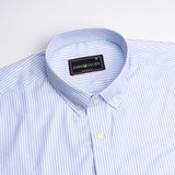 Oyster Sky Button Down Oxford Cotton Stripe Shirt