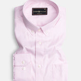 Carousel Pink Button Down Oxford Cotton Stripe Shirt