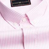 Carousel Pink Button Down Oxford Cotton Stripe Shirt