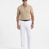 Zenyro Cream Cotton Polo T-Shirt