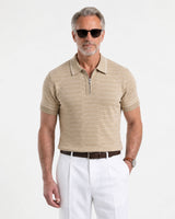 Zenyro Cream Cotton Polo T-Shirt